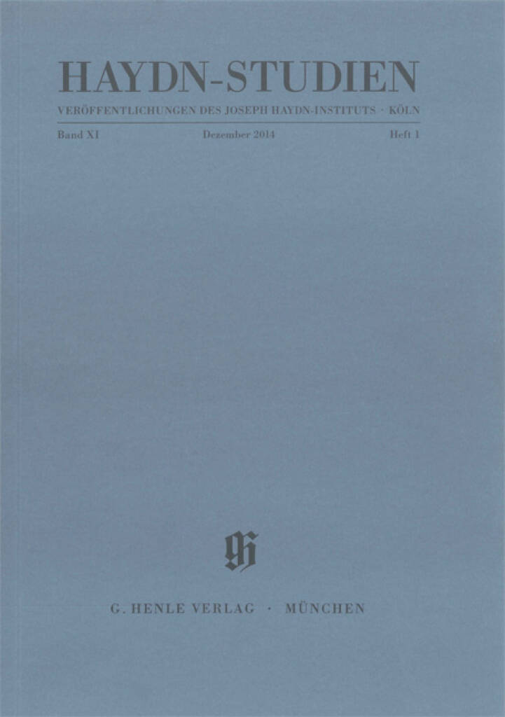 Haydn-Studies Vol. 11 No. 1