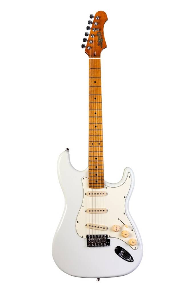 JS300 Elektrisk Guitar fra Jet Guitars - White : Roasted Maple Fretboard