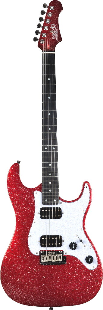JS500 Electric Guitar Jet Guitars - Red Sparkle : Ebony Fretboard