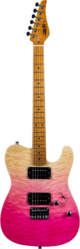 JT450 Elektrisk fra Jet Guitars - Pink (Quilted Top) : Roasted Maple Fretboard