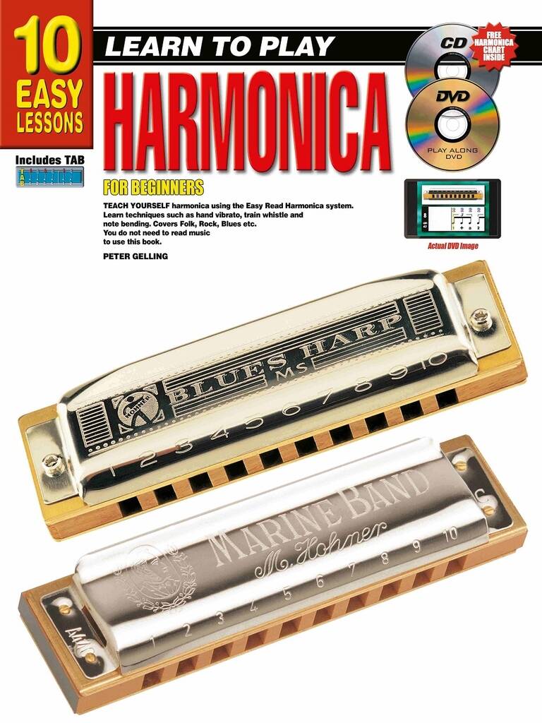 10 Easy Lessons - Learn To Play Harmonica : With Poster