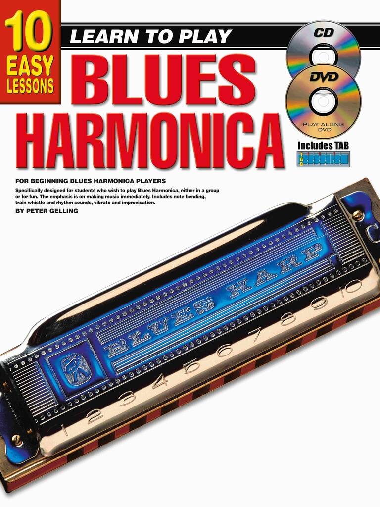 10 Easy Lessons - Learn To Play Blues Harmonica : With Poster