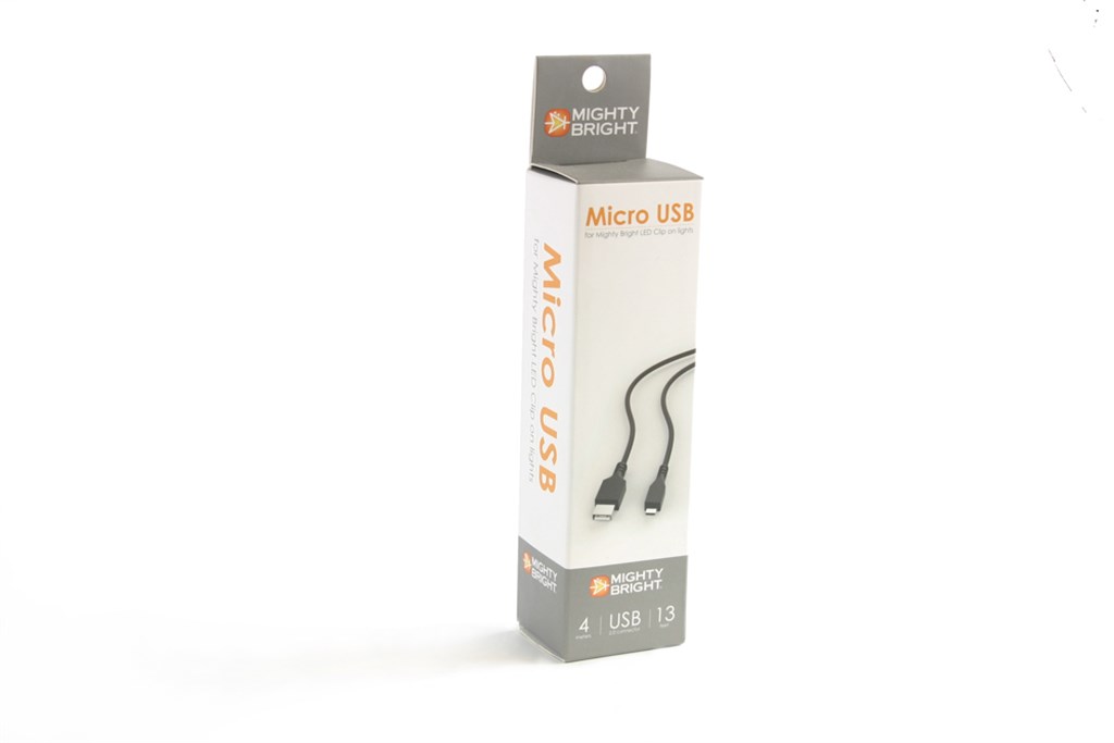 Micro USB cable, 3 meter, sort: Mighty Bright