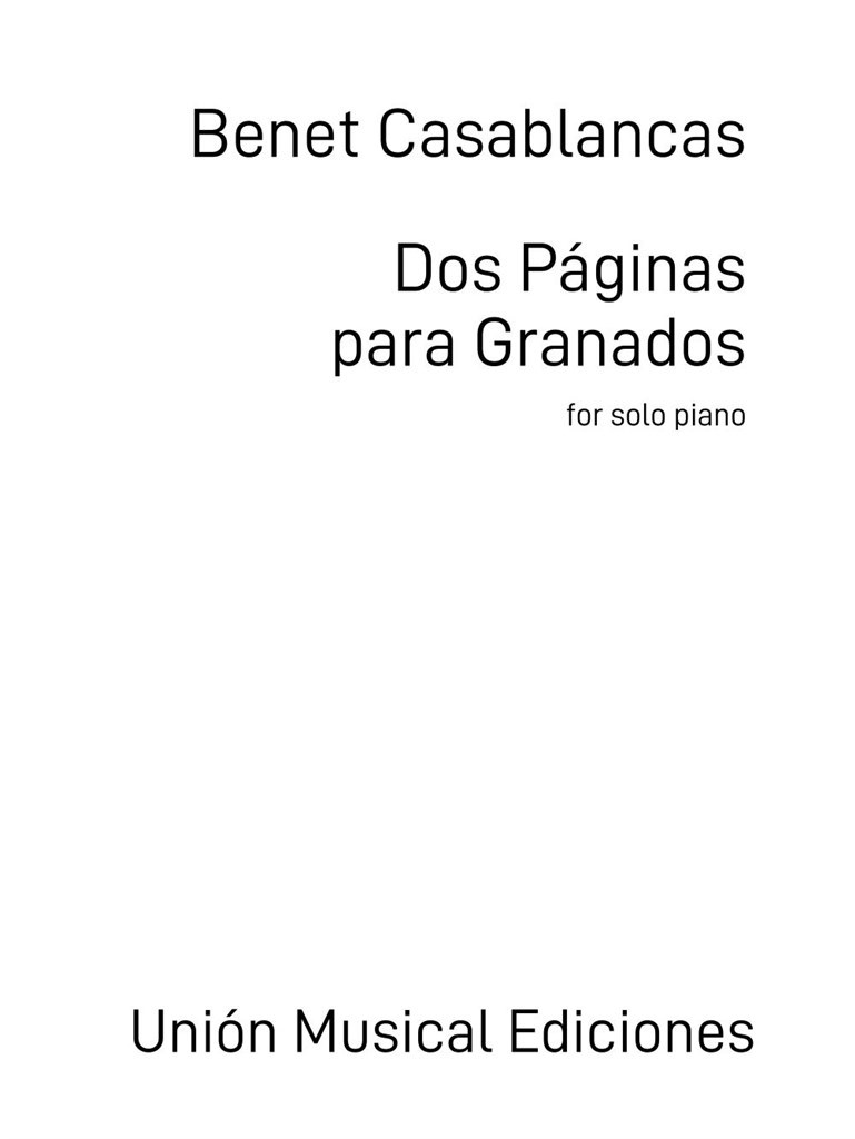 Dos Páginas para Granados : I. Rêverie / II. Capriccio