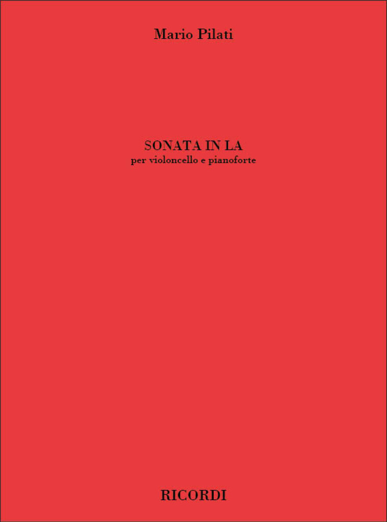 Sonata in La : per violoncello e pianoforte