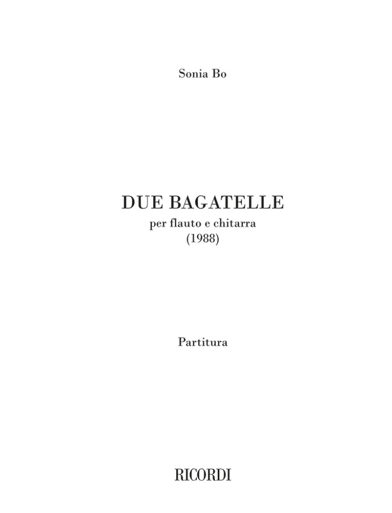 Due Bagatelle : per flauto e chitarra (1988)