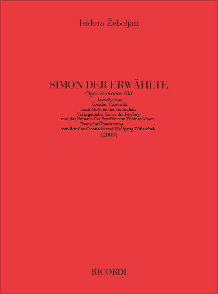 Simon Der Erwahlte : Oper In Einem Akt (2009)