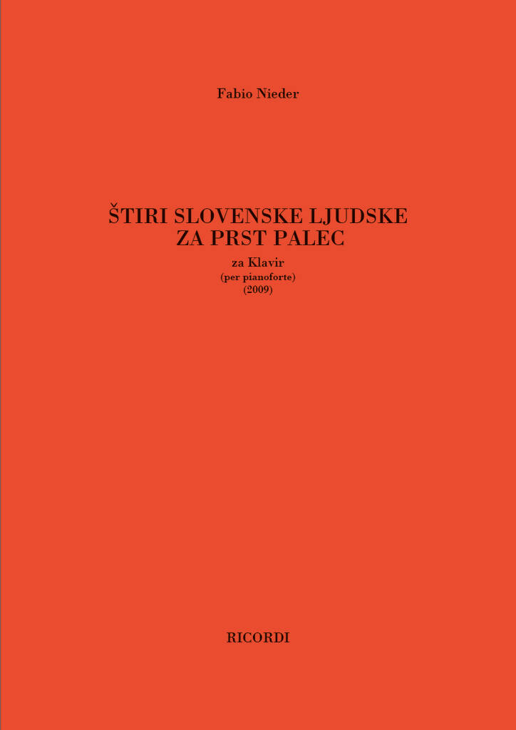 Stiri slovenske ljudske za prst palec : per pianoforte
