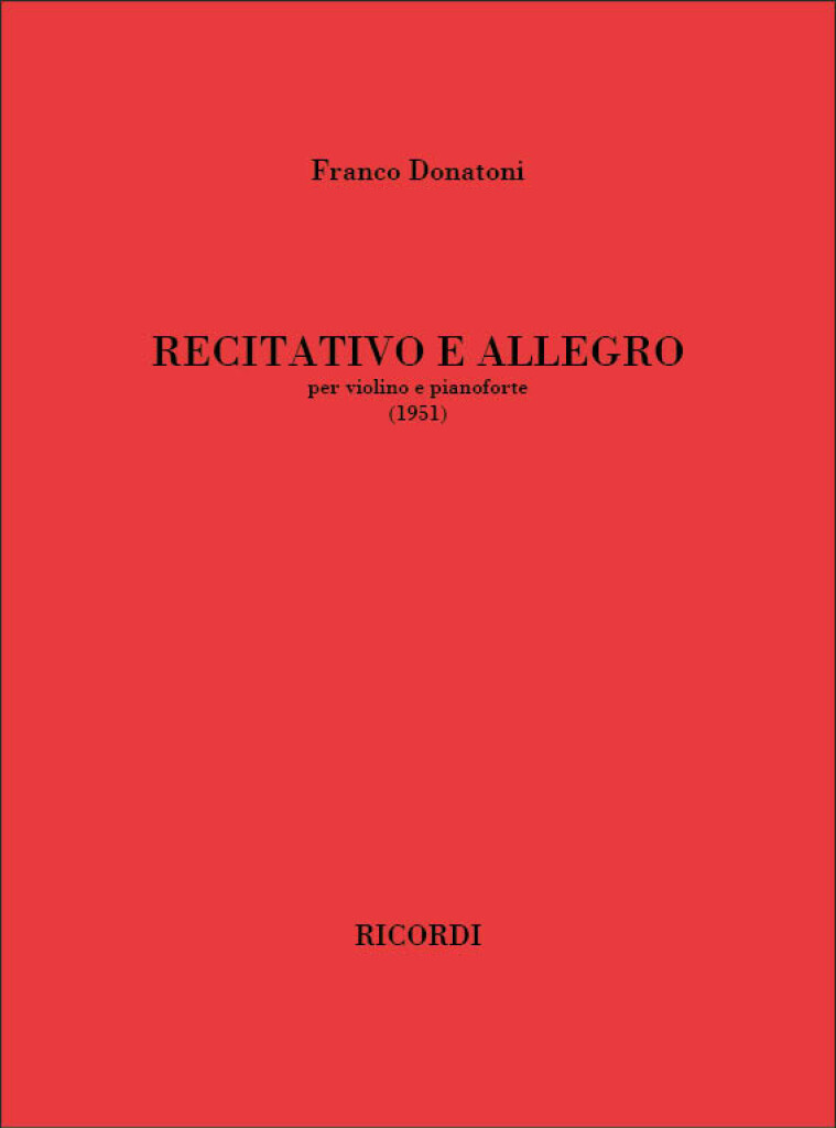 Recitativo e allegro : per violino e pianoforte (1951)