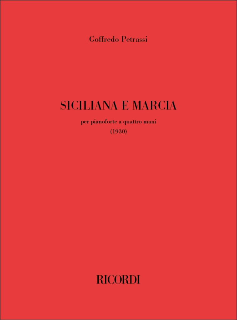 Siciliana e Marcia : per pianoforte a quattro mani