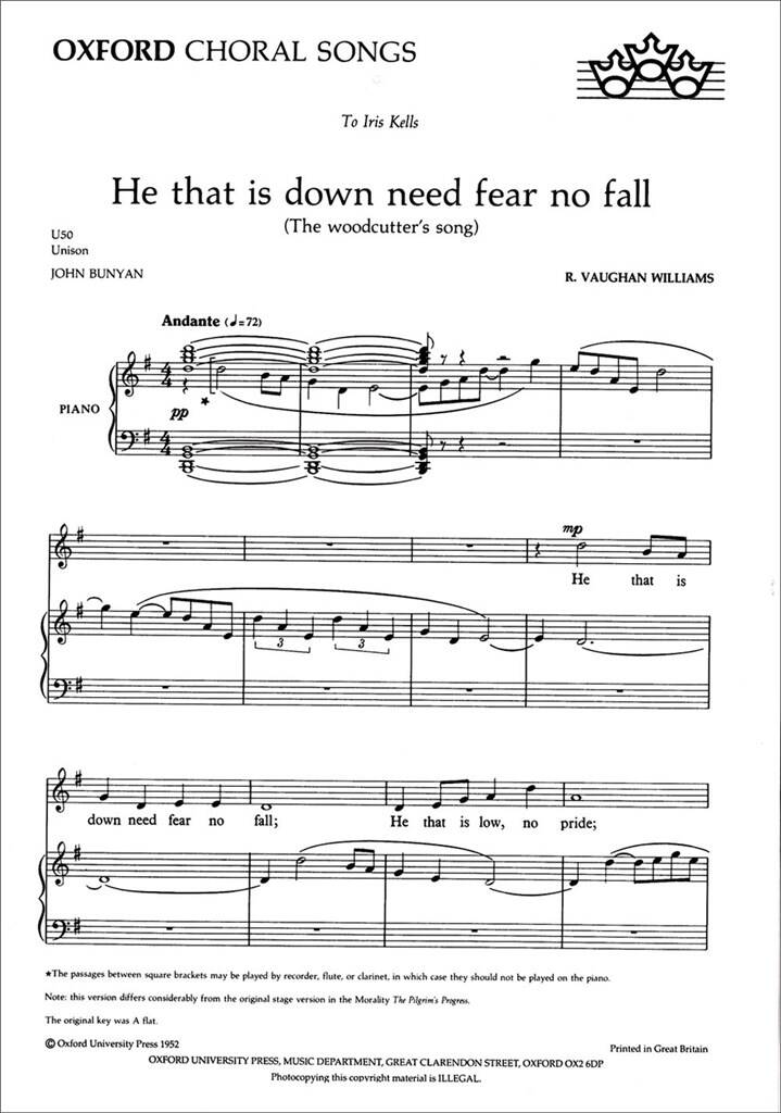He that is down need fear no fall : Paperback