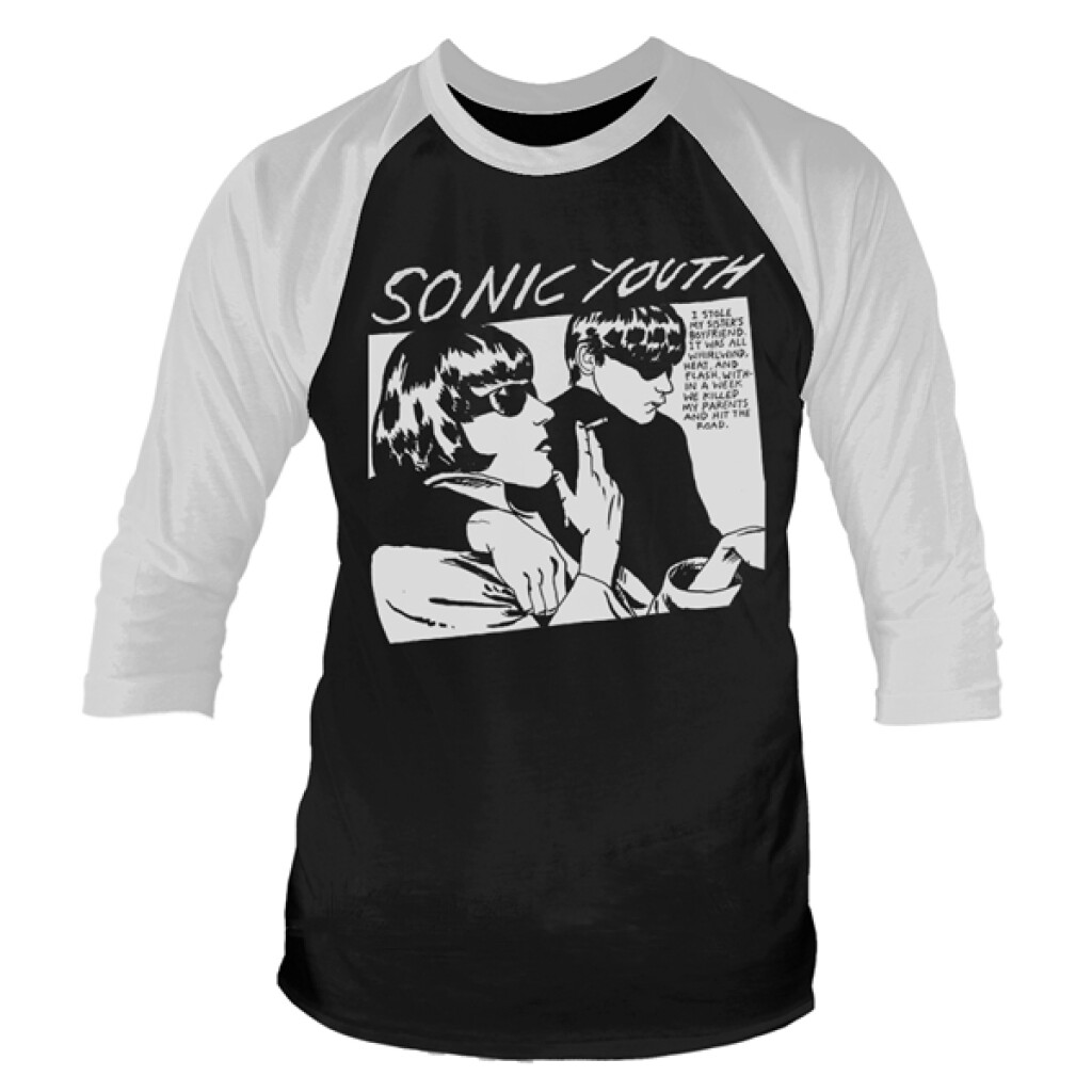 Sonic Youth - Goo (Black/White) : 3/4 Sleeve Baseball Tee Medium