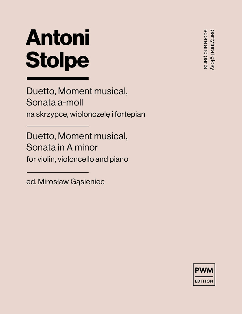 Duetto, Moment musical, Sonata in A minor : for violin, violoncello and piano