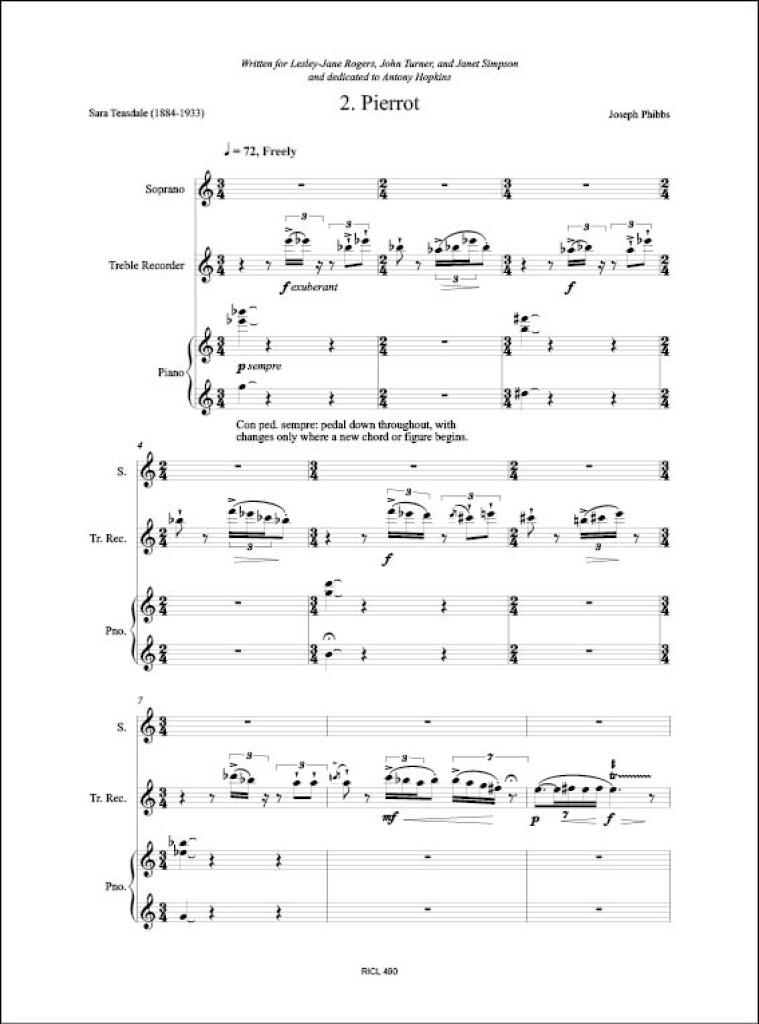 Pierrot : for Soprano, Recorder & Piano