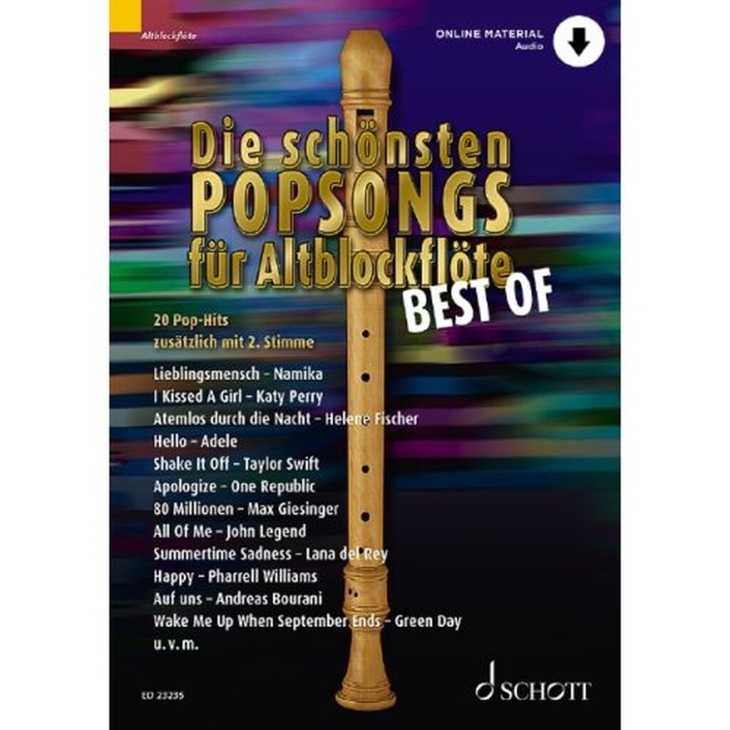 Die Schönsten Popsongs Fúr Altblockflöte : Best Of