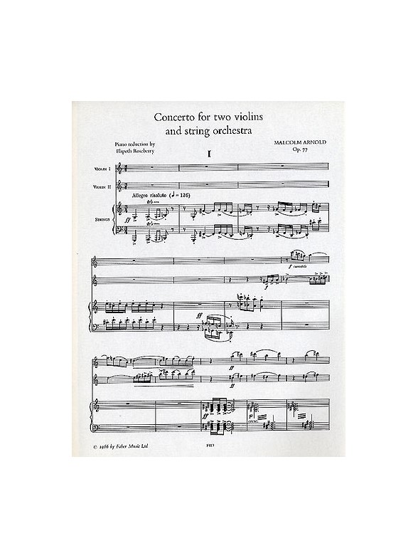 Malcolm Arnold: Concerto For Two Violins (Study Score)