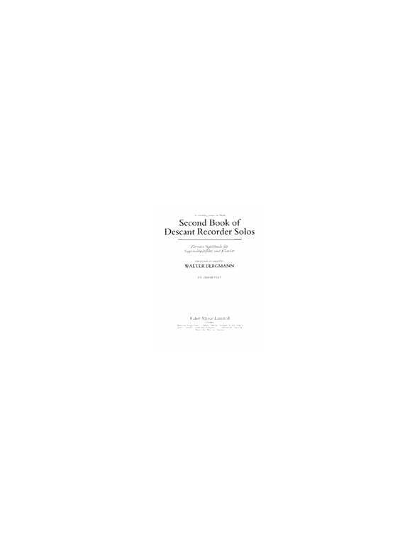 Second Book Of Descant Solos (Complete)