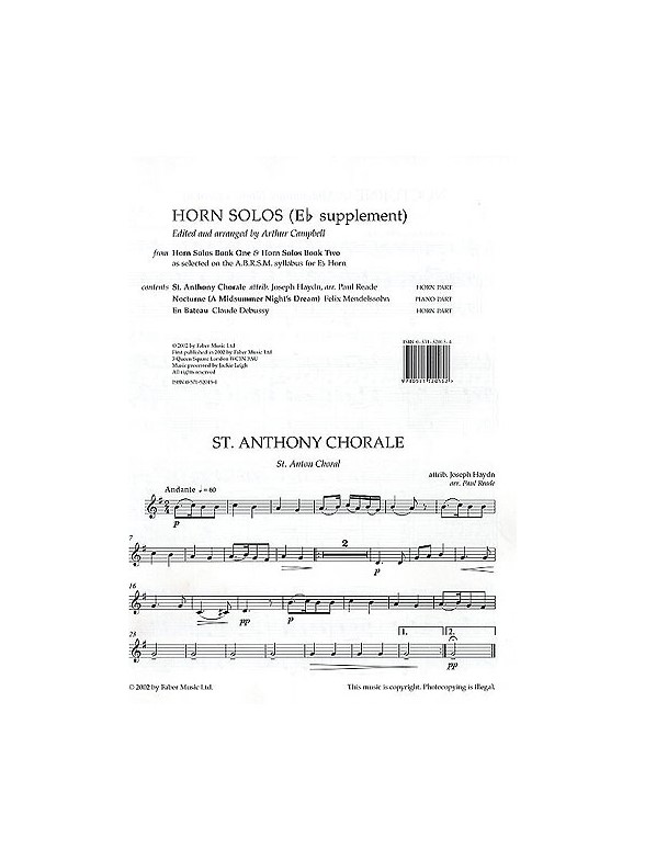 Horn Solos From Books 1 And 2 (E Flat Supplement)