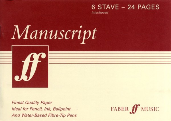 Faber Music Manuscript Paper 6-Stave - 24 Pages - A5 - Cream (Interleaved)