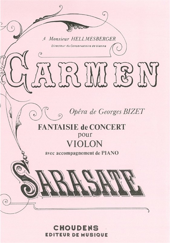BIZET CARMEN FANTAISIE DE CONCERT VIOLON ET PIANO