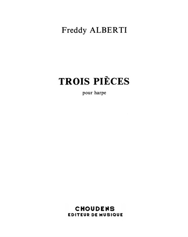 ALBERTI 3 PIÈCES POUR GRANDE HARPE PRIÈRE - SOUVENIR - VIRTUOSITÉ HARP