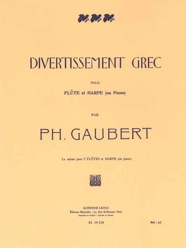 Philippe Gaubert: Divertissement grec (Flute & Piano)