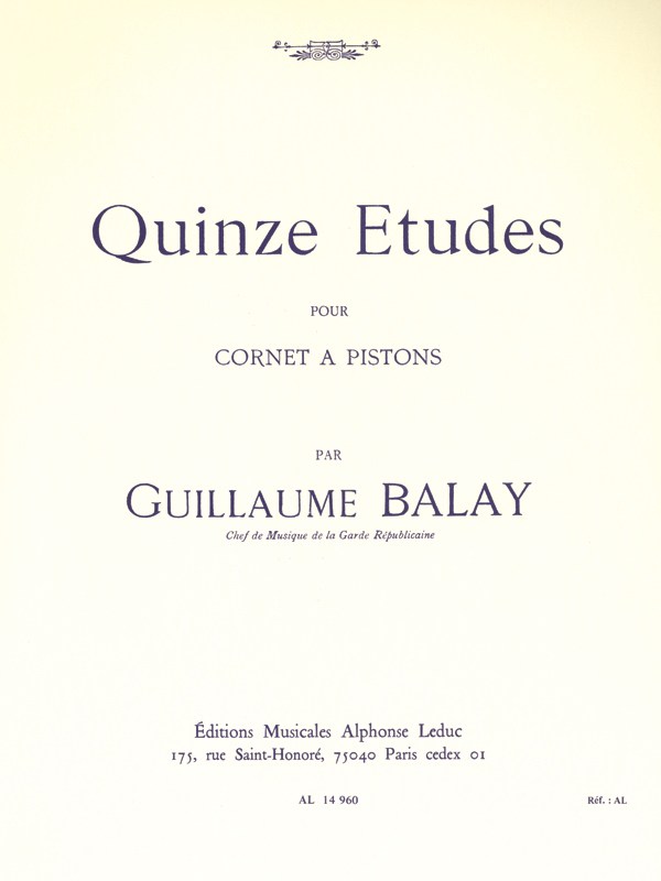Guillaume Balay: 15 Etudes (Trumpet solo)