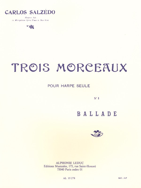 Salzedo 3 Morceaux No1 Ballade Harp