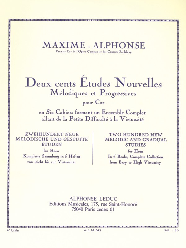 Maxime-Alphonse: Deux Cents Etudes Nouvelles Melodiques Et Progressives