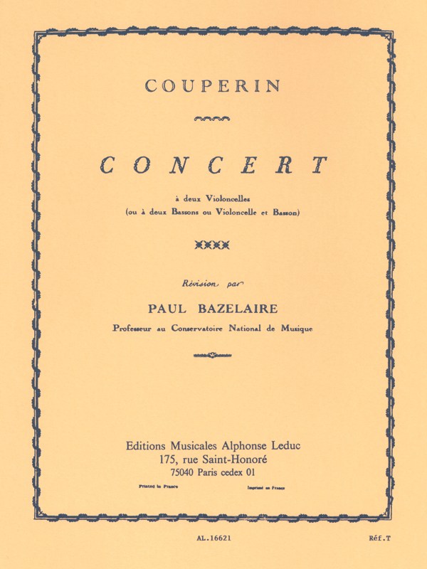 François Couperin: Concert in G major (Cellos 2)