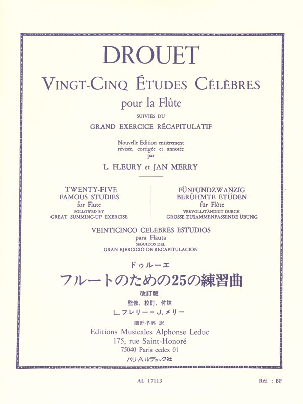 Louis Drouët: 25 Etudes Célèbres - Flute