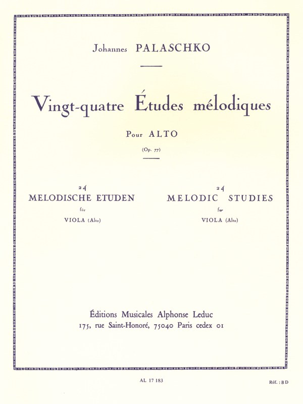 Johannes Palaschko: 24 Etudes mélodiques Op.77 (Viola solo)