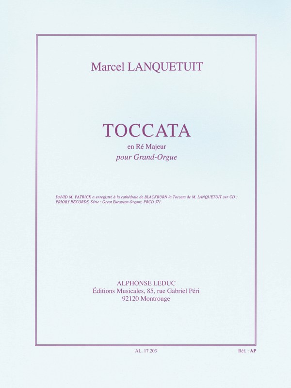 Marcel Lanquetuit: Toccata In D