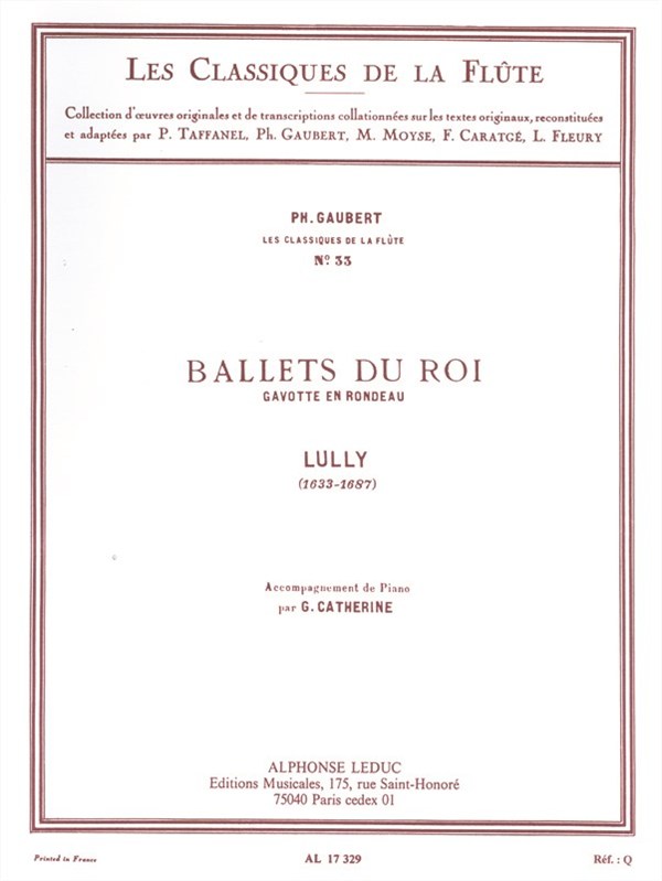 Jean Baptiste Lully: Gavotte en Rondeau (Classiques No.33) (Flute & Piano)