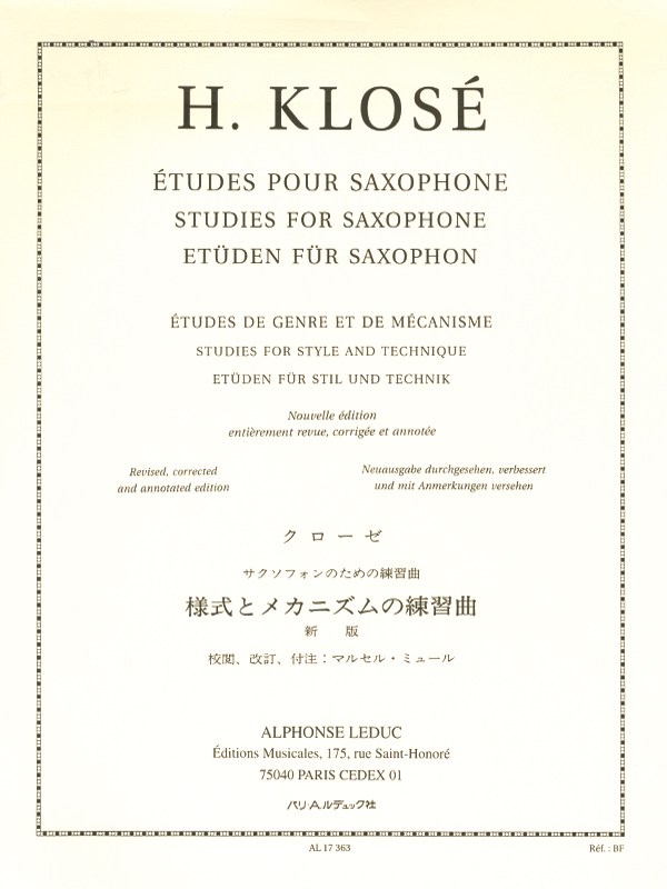 Hyacinthe Klosé: Studies for style and technique (Saxophone)