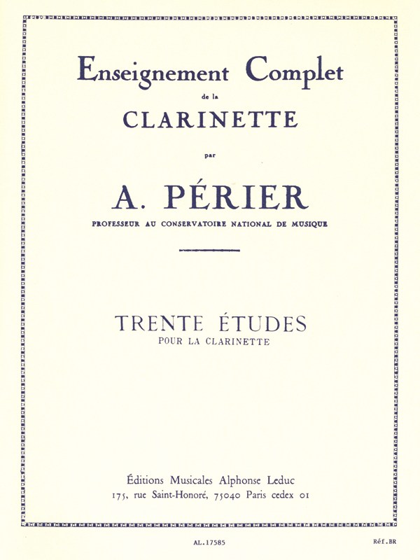 Auguste Périer: 30 Etudes (Clarinet solo)