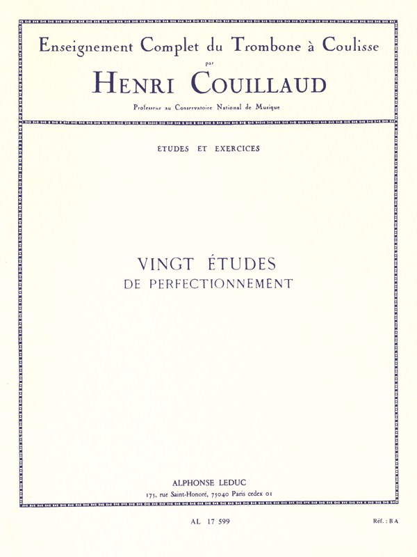 Henri Couillaud: 20 Etudes de Perfectionnement (Trombone solo)