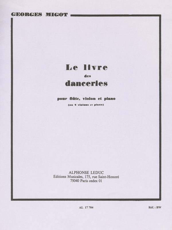 Georges Migot: Le Livre des Danceries (Trio - Mixed)