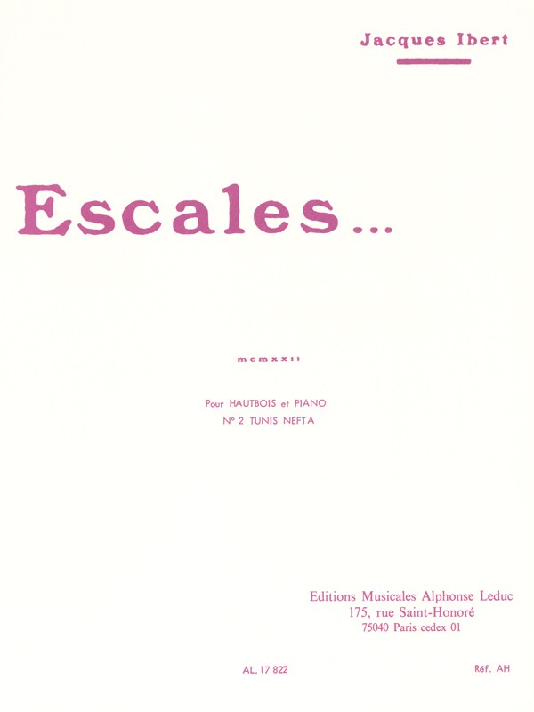 Jacques Ibert: Tunis-Nefta (Oboe & Piano)