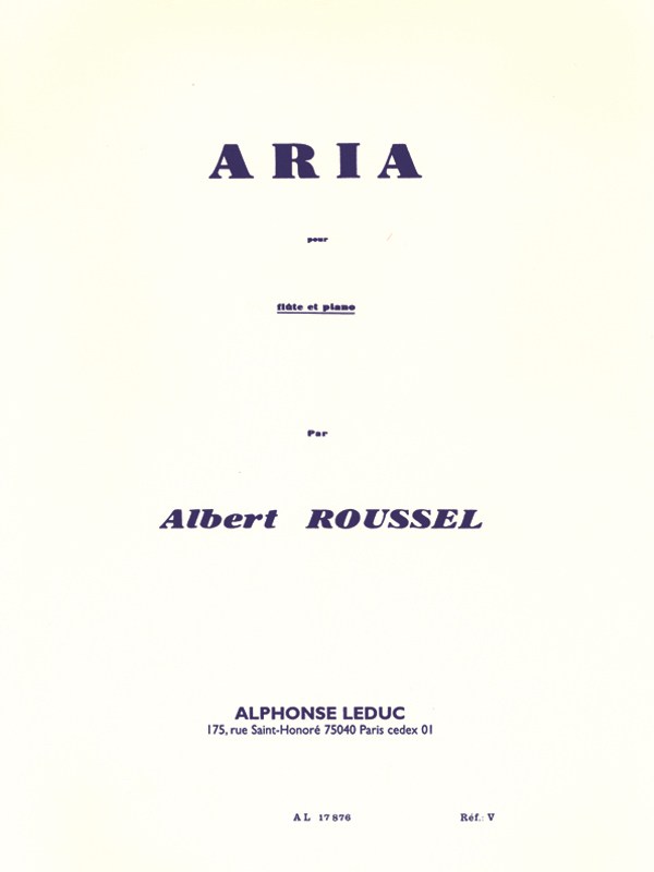 Albert Roussel: Aria For Flute And Piano