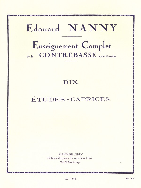 Edouard Nanny: Dix Etudes-Caprices - Double Bass Solo