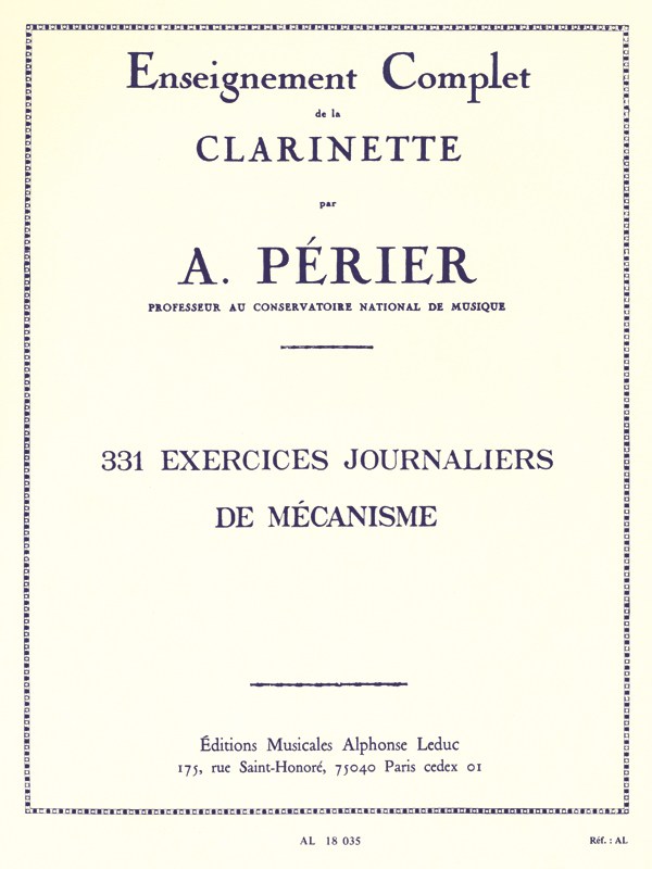 Auguste Périer: 331 Exercices journaliers de Mécanisme (Clarinet solo)
