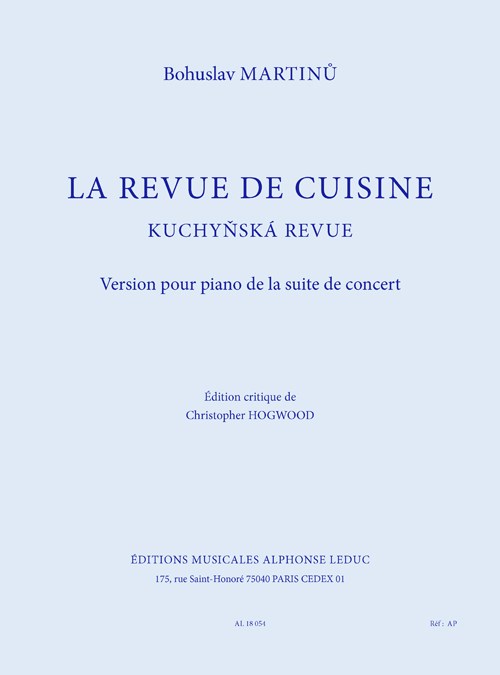 Martinu: La revue de cuisine pour piano