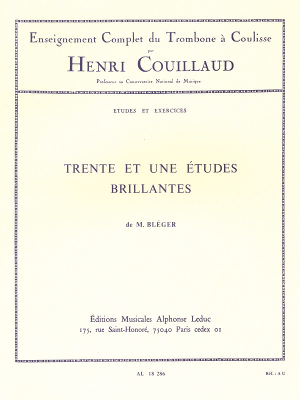 Henri Couillaud: 31 Etudes brillantes (Trombone solo)