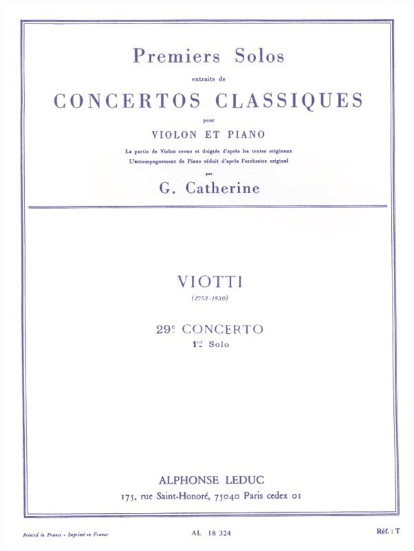 Giovanni Battista Viotti: Solo No.1 from Concerto No.29 (Violin & Piano)