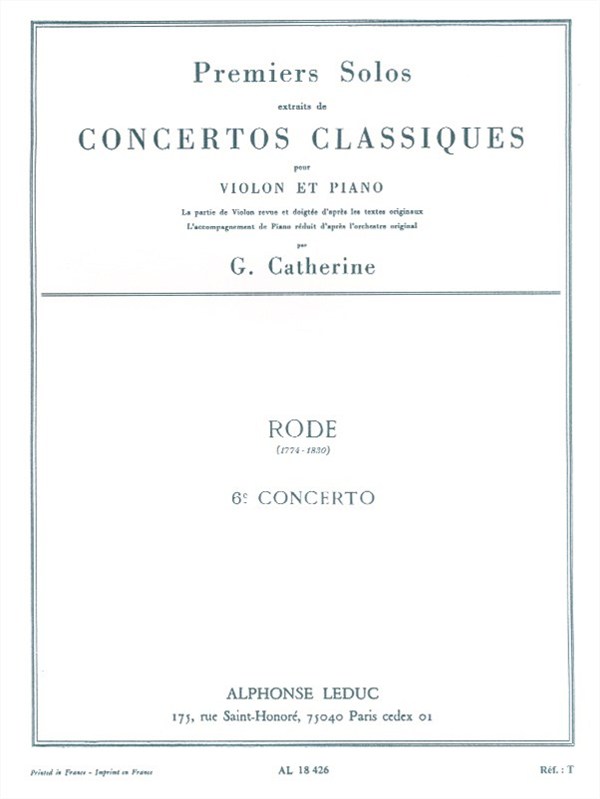 Jacques-Pierre Rode: Solo No.1 from Concerto No.6 (Violin & Piano)
