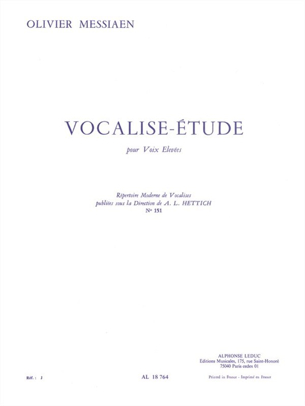 Olivier Messiaen: Vocalise-Etude Pour Voix Elevees