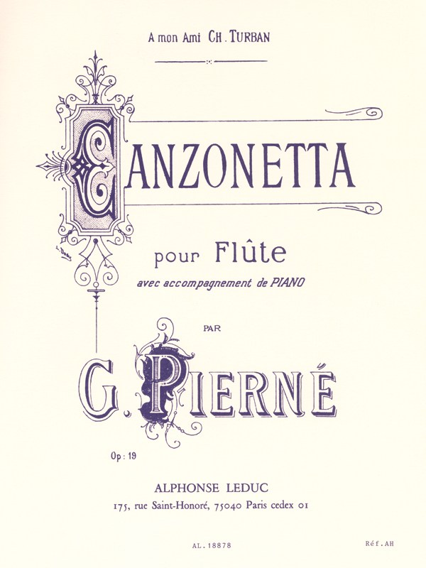 Gabriel Pierné: Canzonetta Op.19 (Flute & Piano)