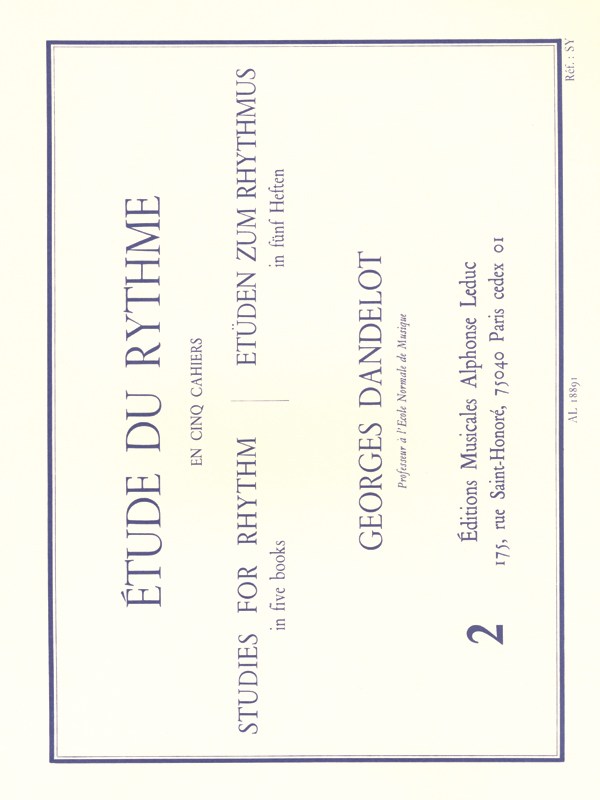 Georges Dandelot: Etude de Rythme Vol.2: Mesures composées (Book)
