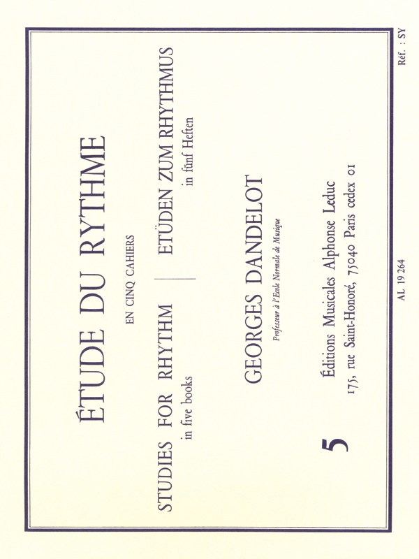 Georges Dandelot: Etude de Rythme Vol.5: Mesures composées (Book)